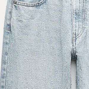 Zara Shimmery High waist wide leg jeans ZW Collection